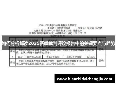 如何分析解读2025赛季裁判评议报告中的关键要点与趋势